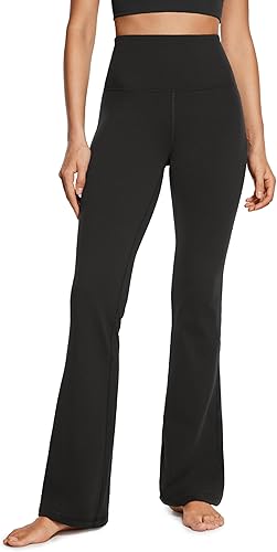 CRZ YOGA Butterluxe - Pantalones acampanados de cintura alta para mujer de 30.5 32 pulgadas, pantalones de yoga de pierna ancha con bolsillo,