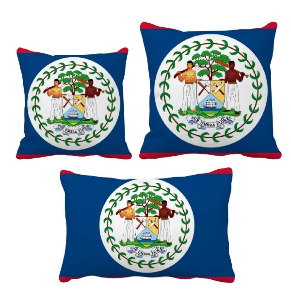 Parure de coussin drapeau du Belize motif geographique Amerique