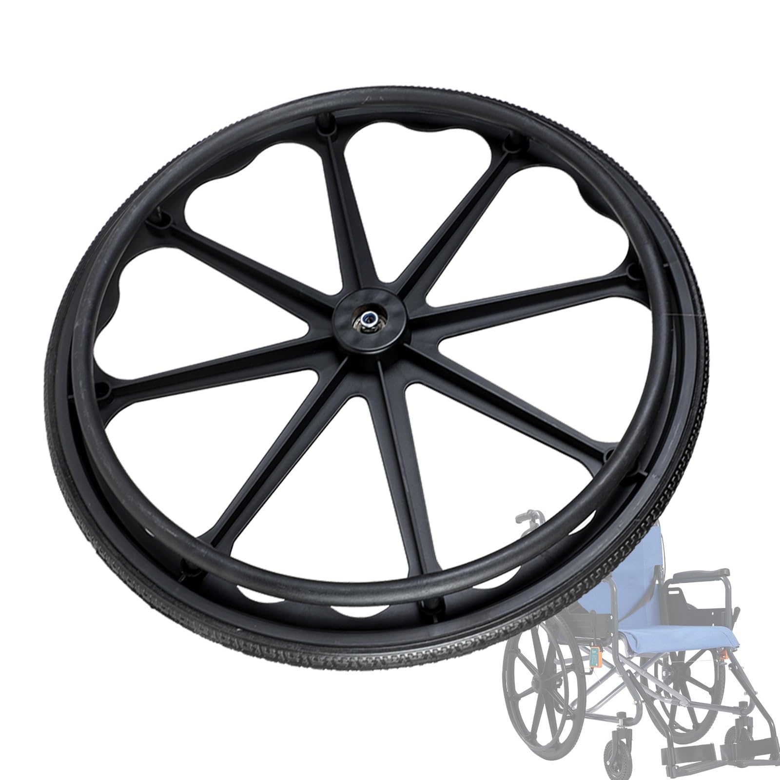 Ruedas para sillas de Ruedas Ruedas traseras para sillas de Ruedas para sillas de Ruedas de 20-22-24 Pulgadas, Rueda Trasera sólida no neumática para Silla de Ruedas, Ruedas giratorias para