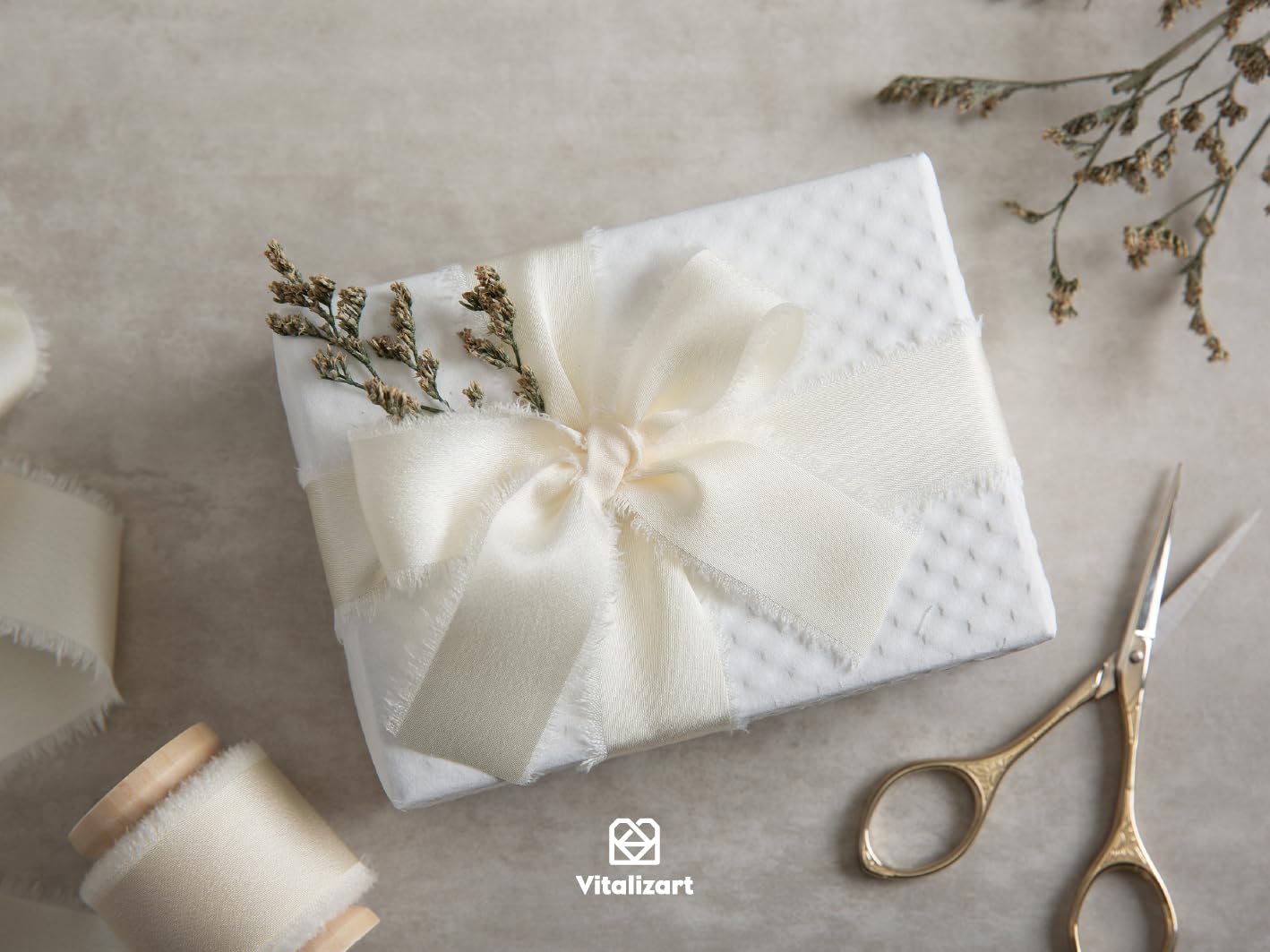 Nastro In Raso Di Seta Vitalizart - 2.5 Cm X 13.7 M, Color Chiaro/Crema/Champagne, Per Regali E Decorazioni - Foto 9