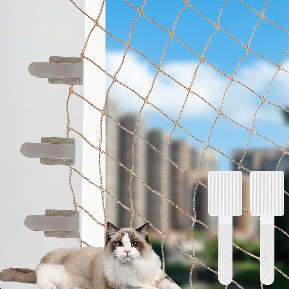 Ganci Adesivi Per Rete Gatti - Fissaggio Sicuro Senza Fori Per Balconi E Finestre (60 Pz) - Foto 9