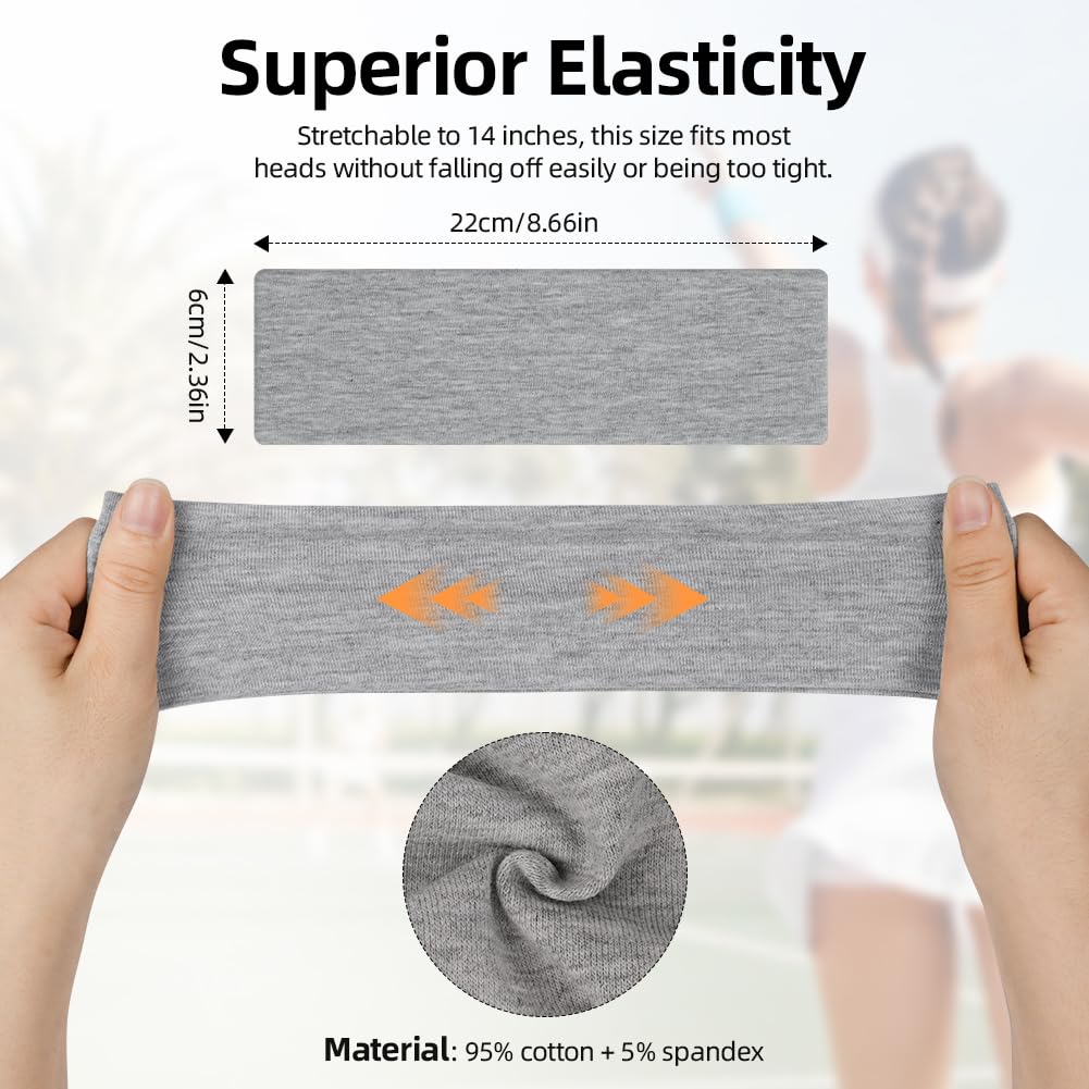 Flintronic 8 Pezzi Fasce sportive, Fasce Elastiche Morbide e Alla Moda per Capelli Donna e Uomo, Antisudore Antiscivolo per Sport, Yoga, Corsa, Multicolore