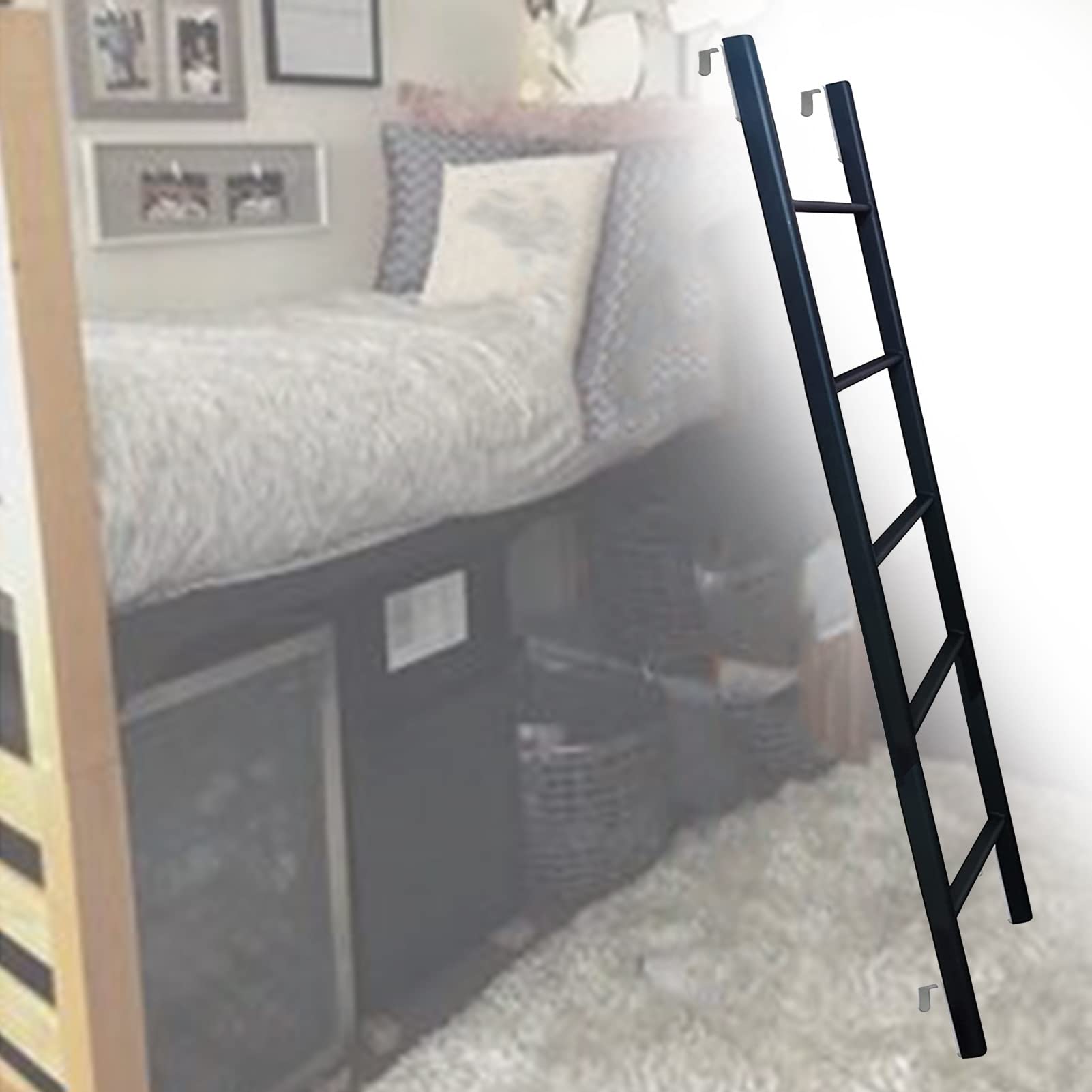 Escalera para literas de Autocaravana. Escalera Resistente de 150 cm de Altura Que soporta hasta 150 kg literas. Fácil de Instalar. Robusta y Segura para niños y Adultos.