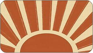 Minimalist Boho Sun Sunrise Sunset Orange Golden Sunshine Farmhouse Door Mat 17x30 Inch Indoor Outdoor Entrance Doormat Decor for Bohemian Home Office,Nursery Decor,Boho Lover Gifts