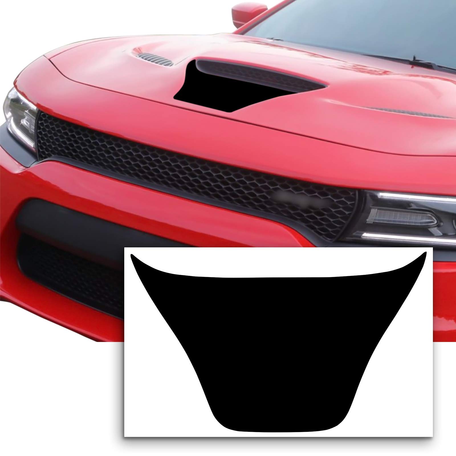 Front Hood Scoop Vinyl Wrap Decal Sticker Cover Protector Kit Compatible with and fits Charger Scat Pack 2015 2016 2017 2018 2019 2020 - Matte Purple