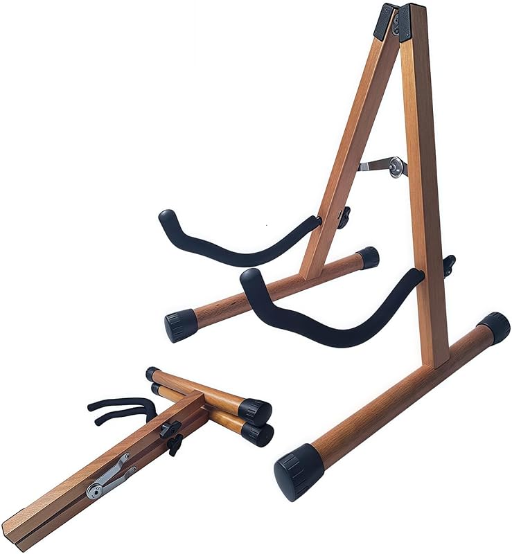 nalu Natural Wood A-shape Guitar Stand