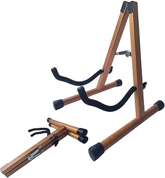 nalu Natural Wood A-shape Guitar Stand