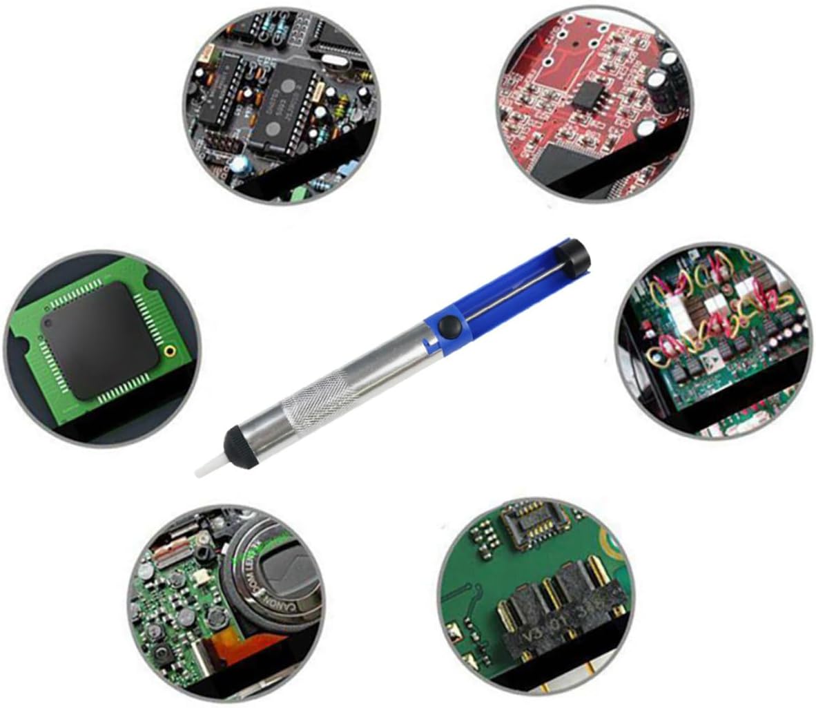 Uonlytech 4Pcs Manual Desoldering Pump Practical Solder Sucker Tool Strong Suction Easy One-handed Use for Solder Removal Repair Maintenance