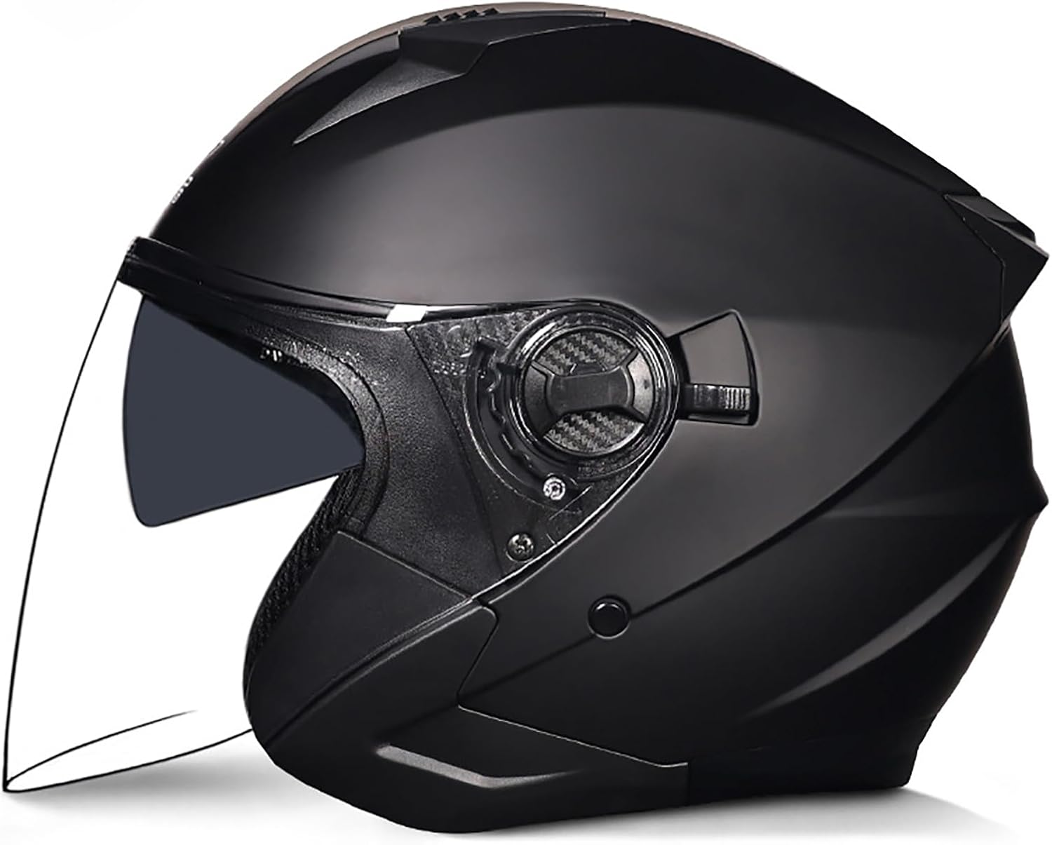 Motorcycle Helmet,Adult Motorbike Helmet Double Visor 3/4 Open Face Sun Shield Keep Warm Against Wind in Winter DOT Approved for Men and Women (Black, X-Large)