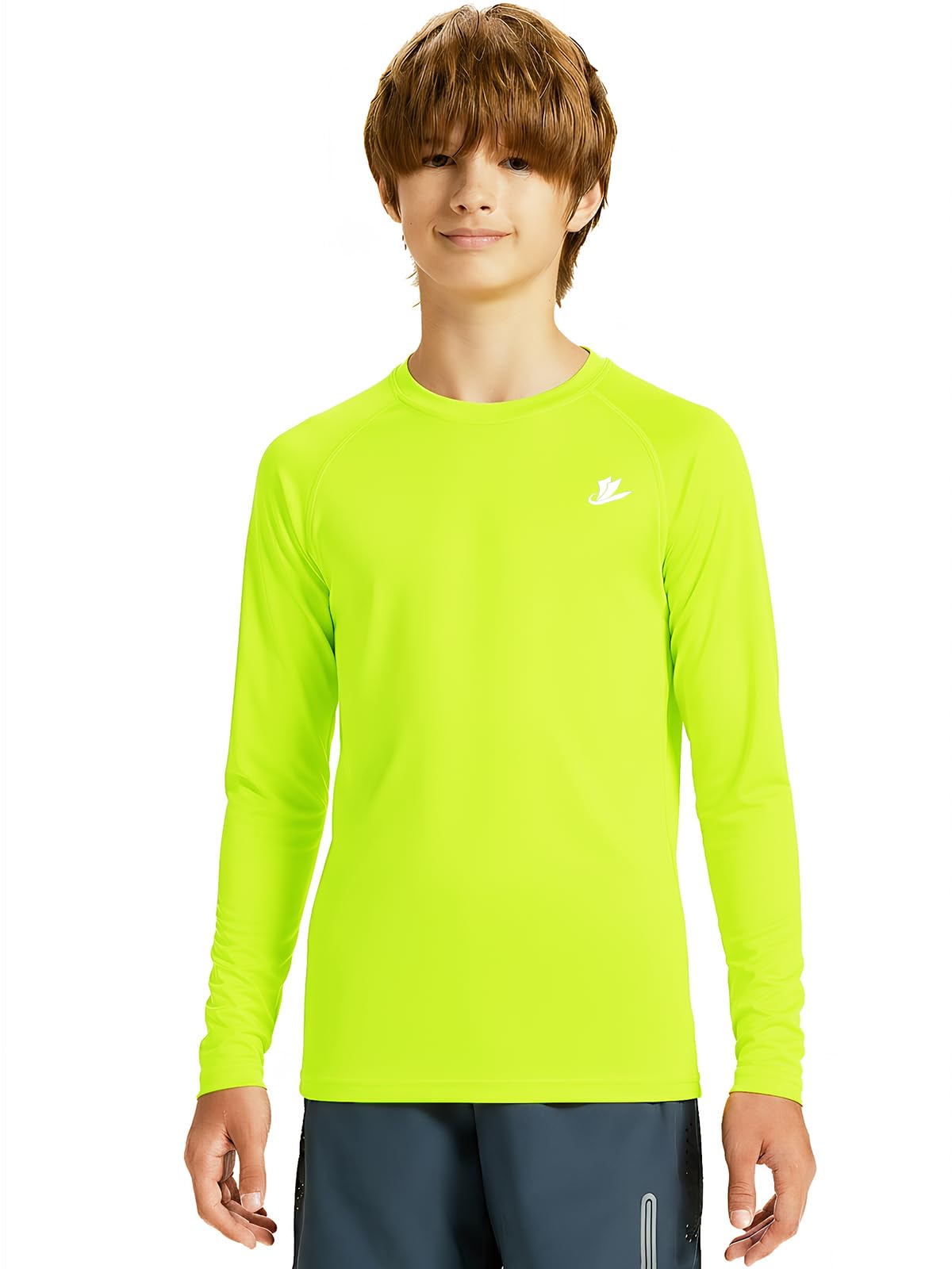 DEVOROPA Youth Boys Compression Shirt Long/Short Sleeve Football Baseball Undershirt Quick Dry Kids Sports Baselayer Crewneck