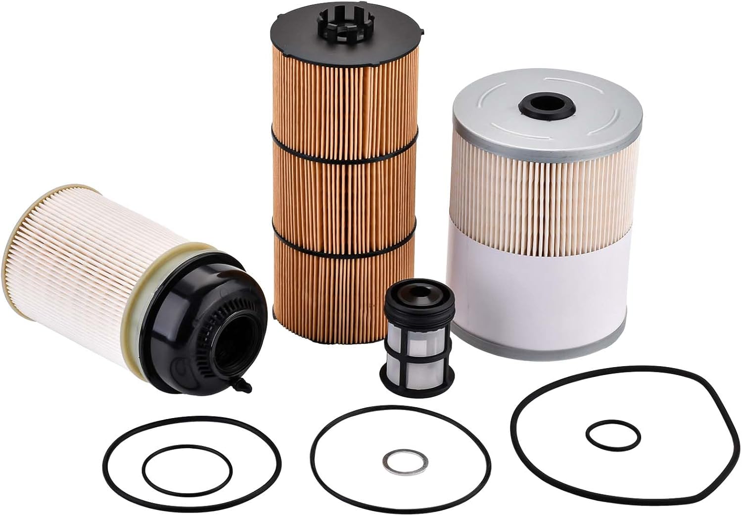 DD15 Fuel Oil Filter Kit Compatible with Freightliner Cascadia DD13 DD16 Detroit Diesel Engine,Replace PF9908 P551063 A4720900651,P551005 LF17511 P7505