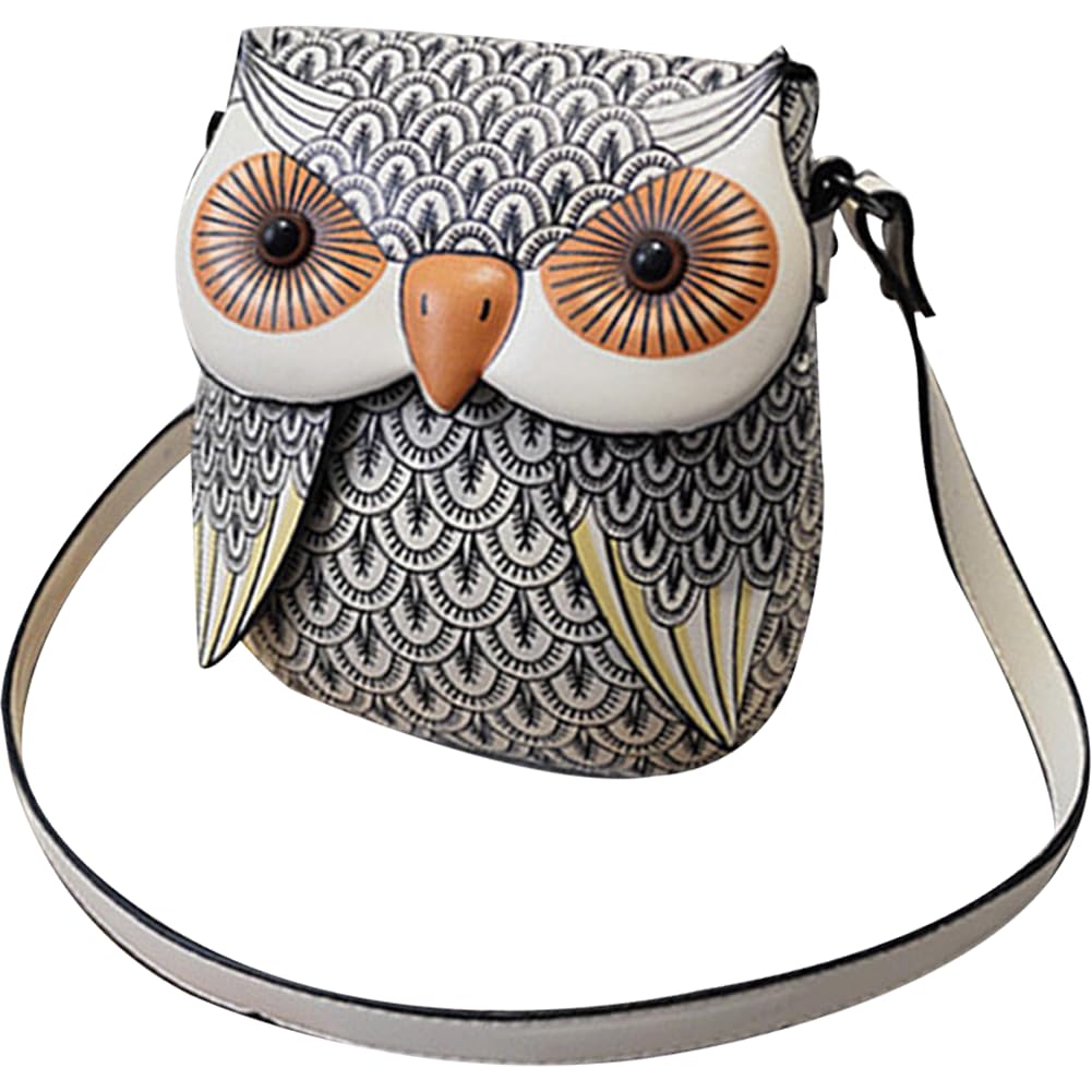 Sac messager hibou mignon en cuir pour femme avec bandoulière réglable voyage