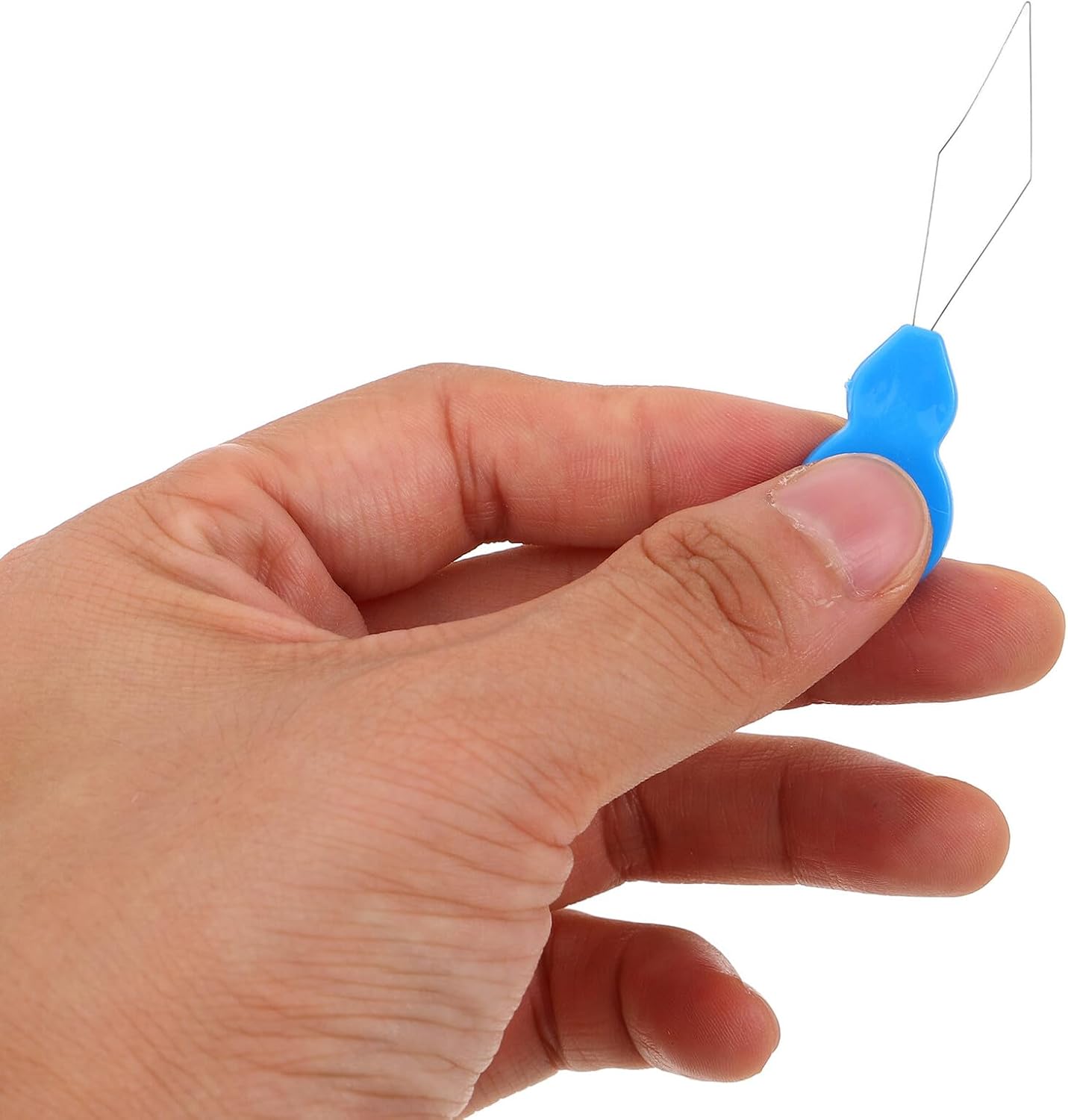 HAPINARY 200pcs Plastic Gourd Punch Needle Threaders Sewing Tools Extended Tail Threader for Hand Embroidery and DIY Crafts Random Color