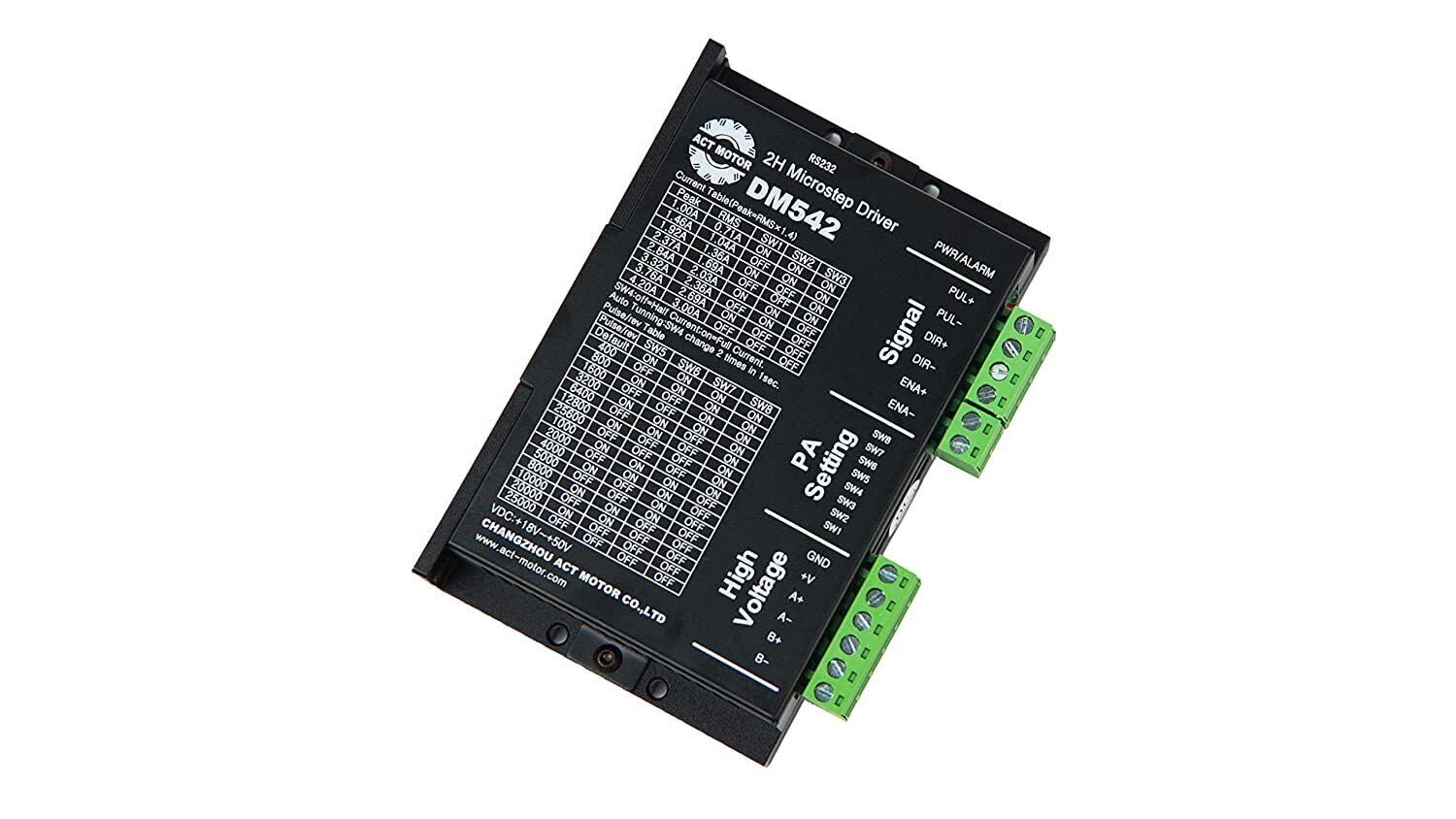 4x Nema23 Schrittmotor 23HS2442 (112mm, 425oz-in, 4.2A) + 4x DM542 Treiber + 2x 350W 36V Netzteil + Breakout Board – Komplett-Set Für CNC & Eigenbau