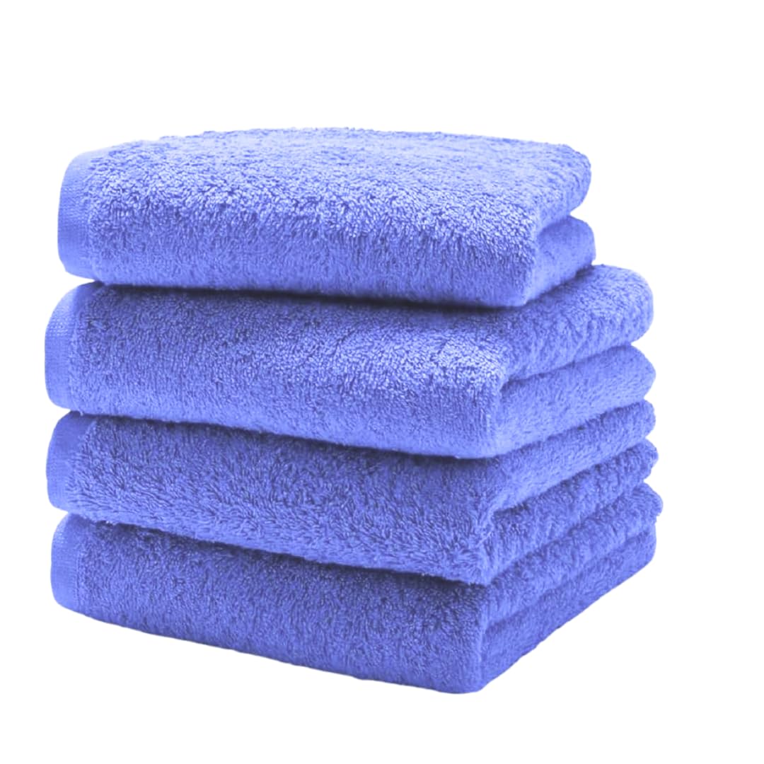 Diamond Tex 4 Pack Cotton Face Cloth Set 30 x 30 cm Flannel Washcloth Towels Extra Absorbent & Quick Dry Hotel Gym, Golf, Spa 600-GSM (Sky Blue) — image 1