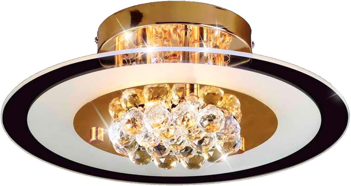 AUROLITE Nova Modern Crystal Semi Flush Ceiling Light, 2017 NEW VERSION, RRP £150 (New 4 Lights Gold)