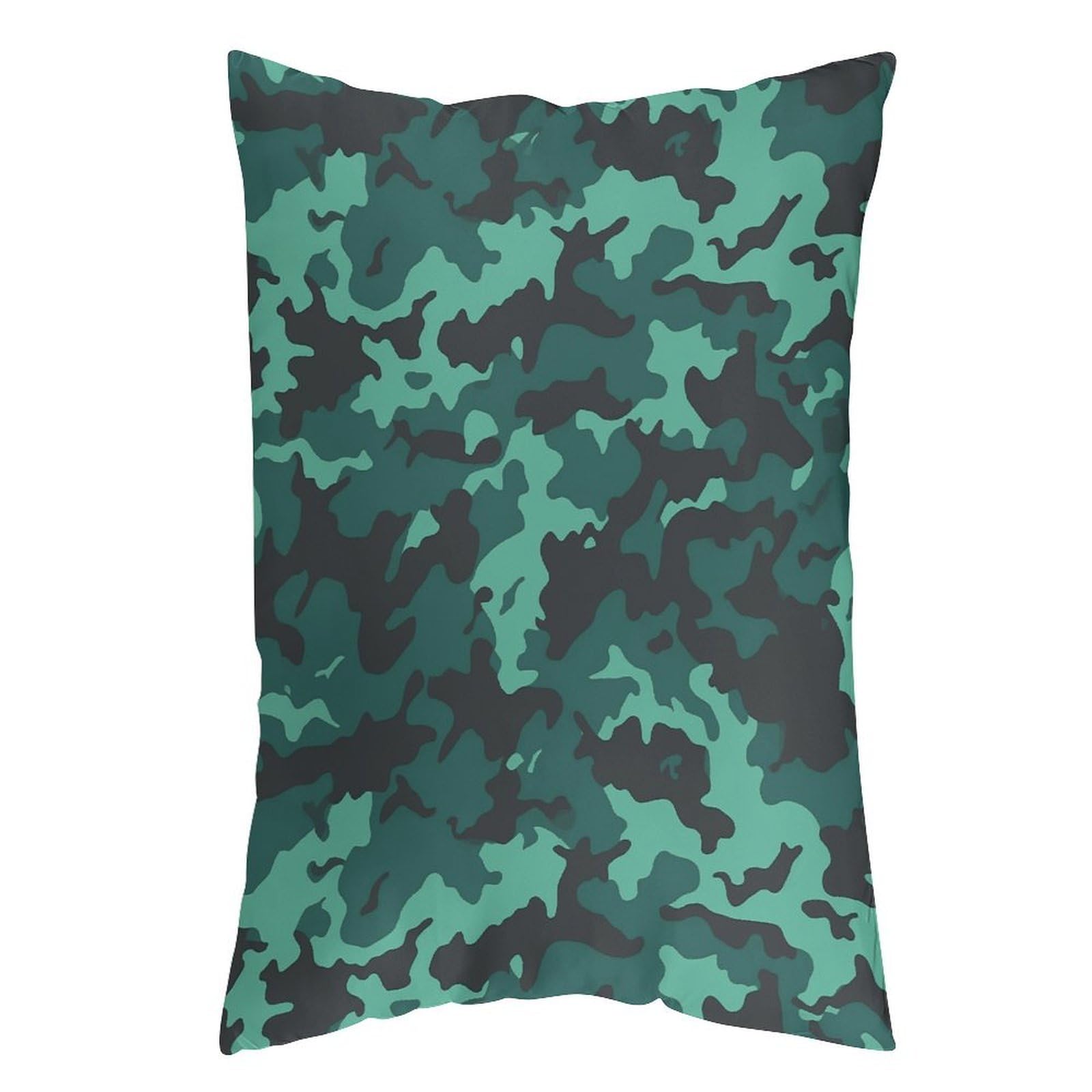 LDGSUPH Teal Camouflage Pillow Cases Soft Pillowcase with Invisible Zipper Wrinkle Resistant Pillow Covers Breathable Removable Pillow Protector for Bed Sofa Car 16 "x24