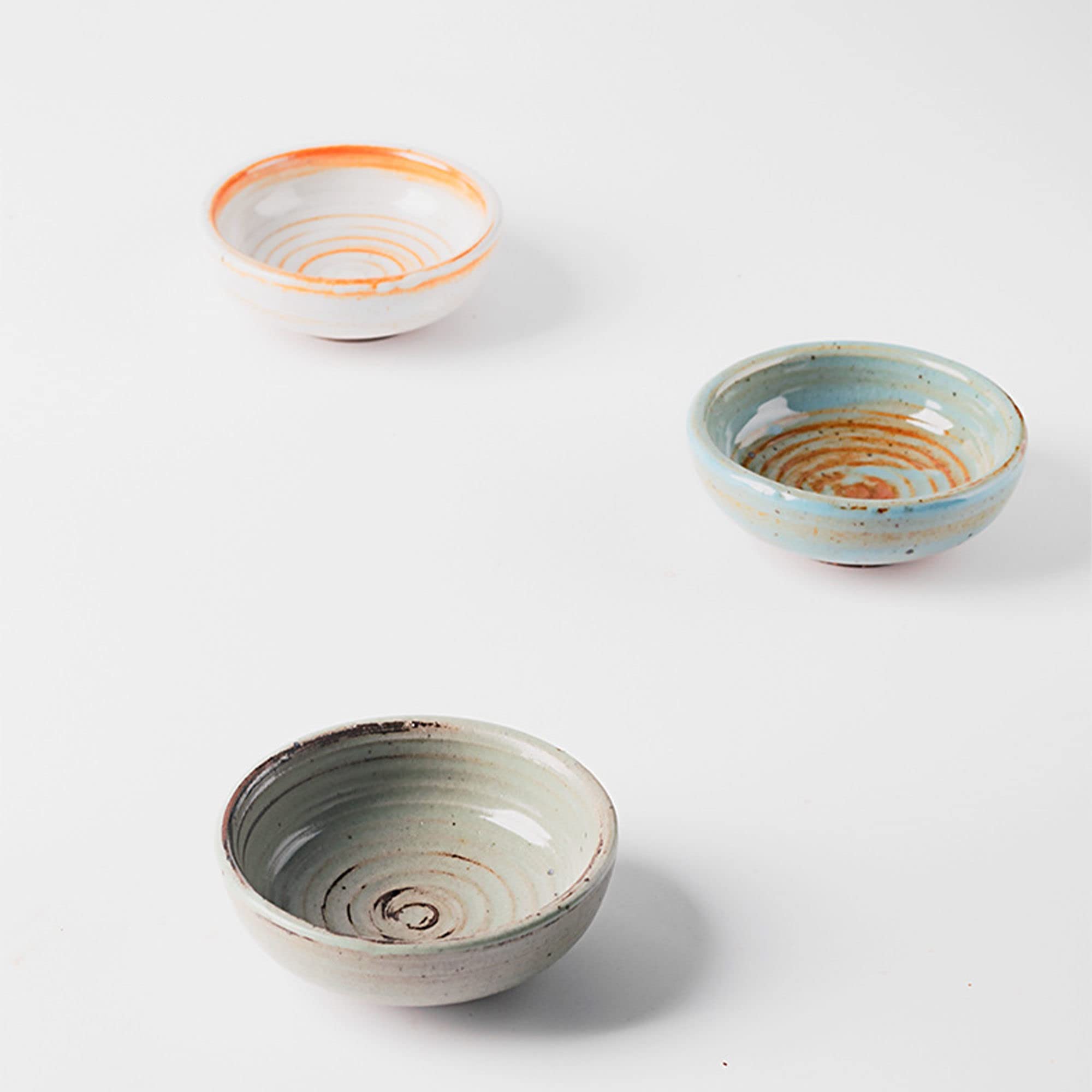 Suppenschüssel, Reisschüssel, Frühstücksschüssel, Sojasaucen-Geschirr-Set, Dip-Schalen aus Keramik, Soßenschüsseln, Tapas-Schalen, Geschirr-Set mit Blumenmuster for Desserts, Snack-Grau, 6er-Set ( Col