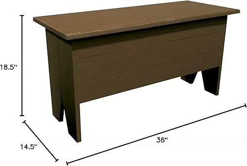 Miniatura 2 de Sawdust City Banco de almacenamiento de madera de 3' de largo (marrón sólido)