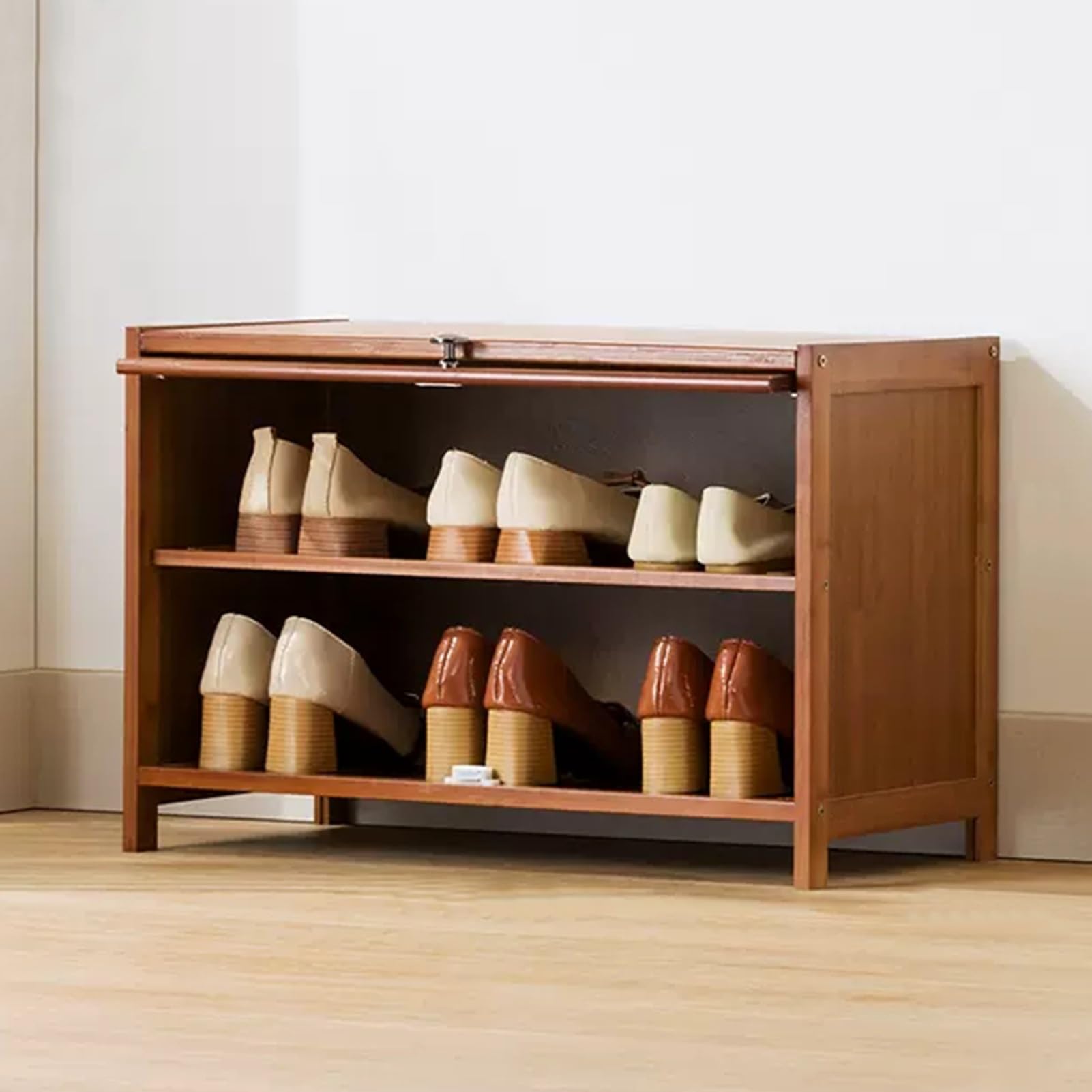 LMYSXAOZ Narrow Shoe Cabinet with Drop-Down Drawer, Multi-Layer Tall Organizer, Space-Saving Rack for Entryway, Bedroom & Hallway, Stylish Storage Solution