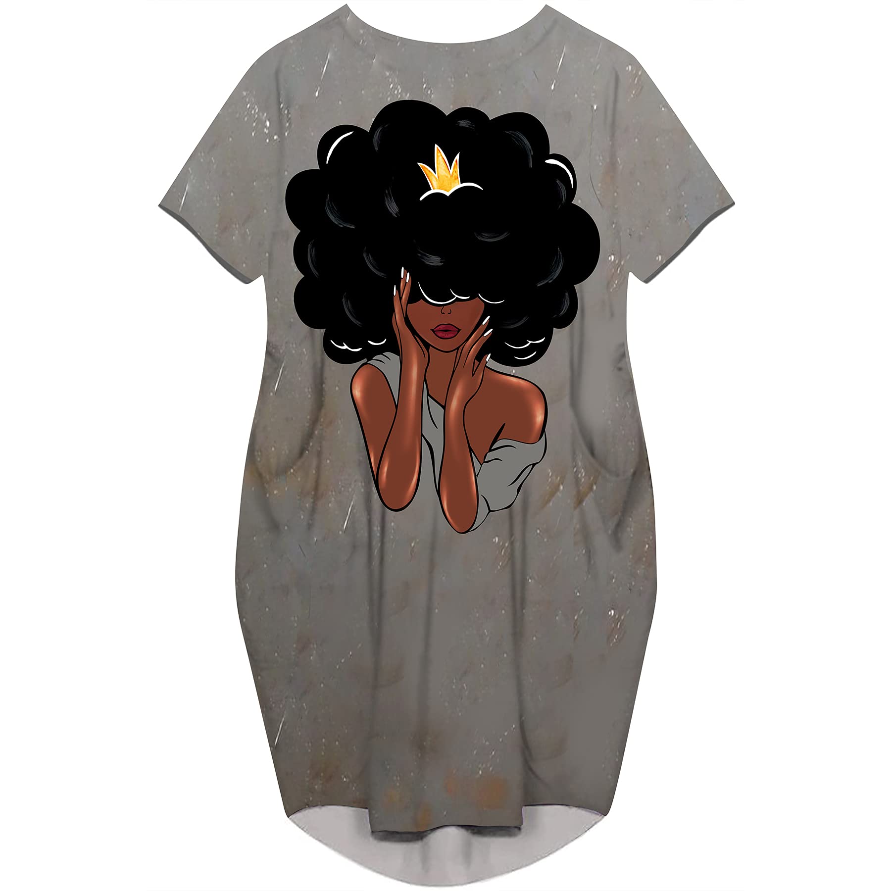 Fashion Women's African American Art Print Dress Casual Loose Dresses