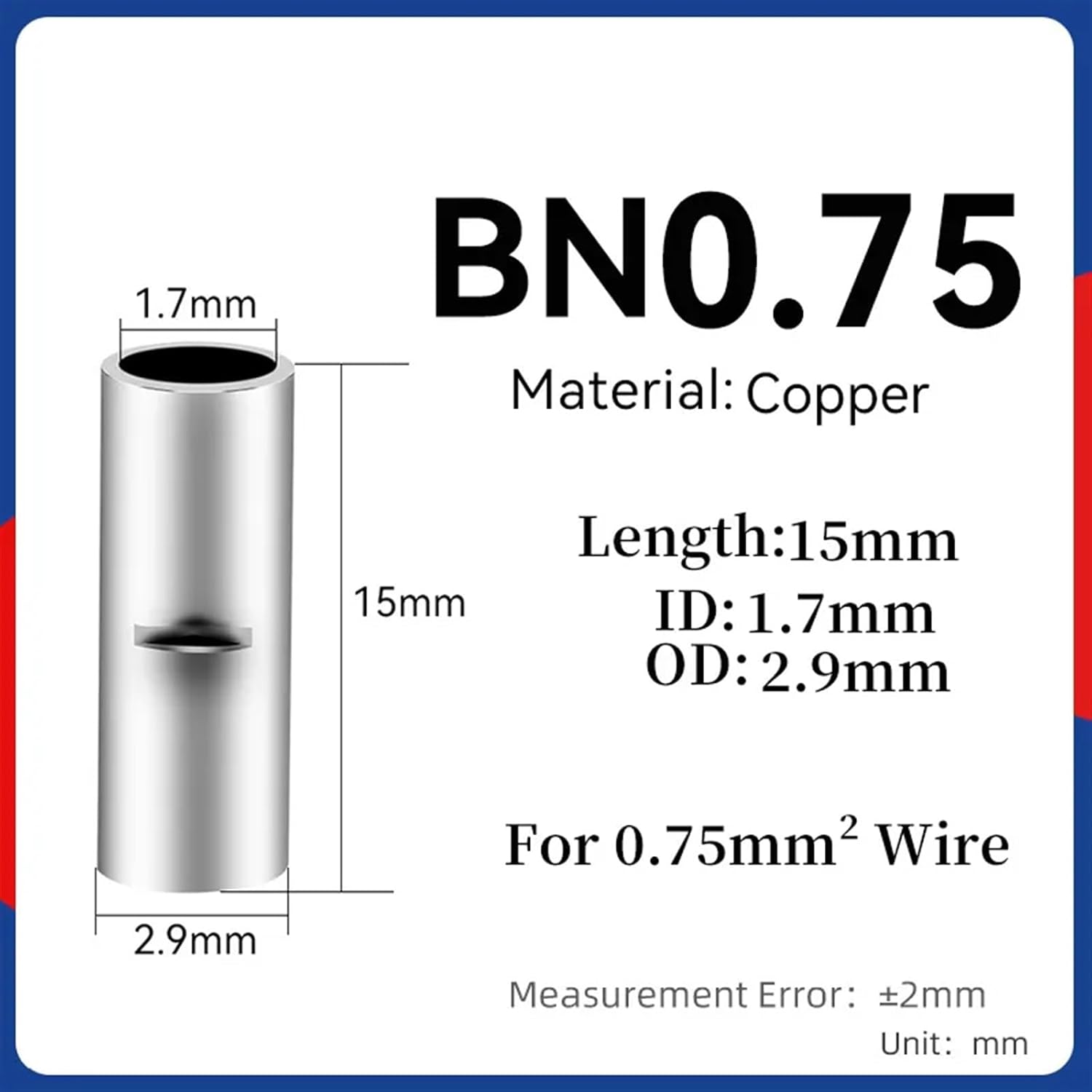 BN銅管端子ワイヤドッキング端子ケーブルコネクタ パラレルワイヤコネクタ 0.5-70mm 22-2/0 AWG 1個(カラー:BN