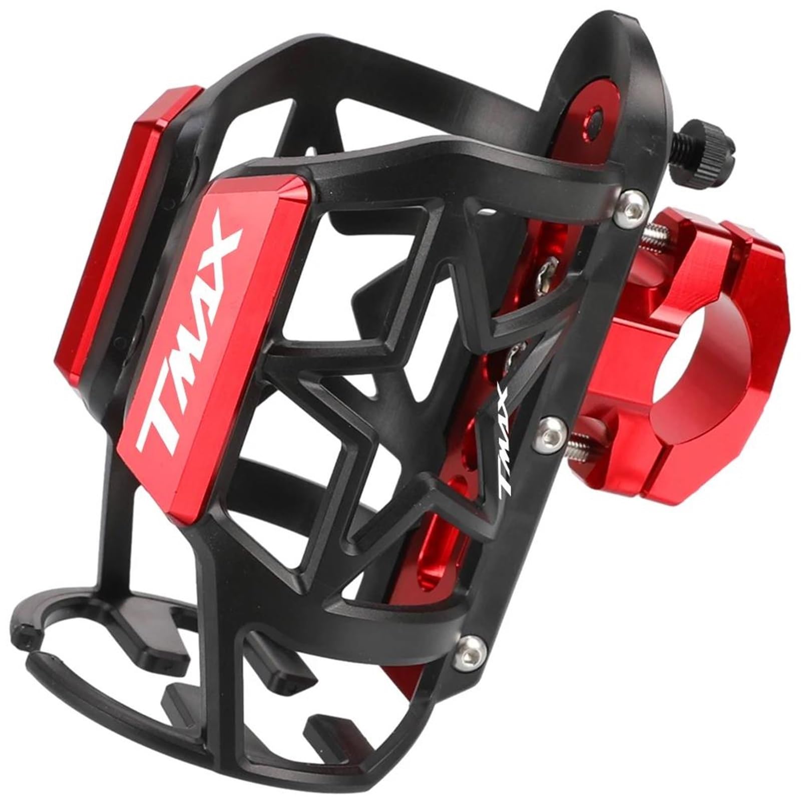 Porta Borraccia Moto Portabicchieri per Bevande con Bottiglia d'Acqua per Bevande CNC per Moto Peryamaha TMAX560 TMAX530SX DX Tech Max ABS TMAX500 2001-2024(Rosso)