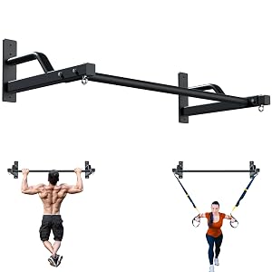 2025 Upgrade Pull Up Bar Wall Mounted - 600 lbs Heavy Duty Strength Training Pull-Up Bars Ideal Rogue