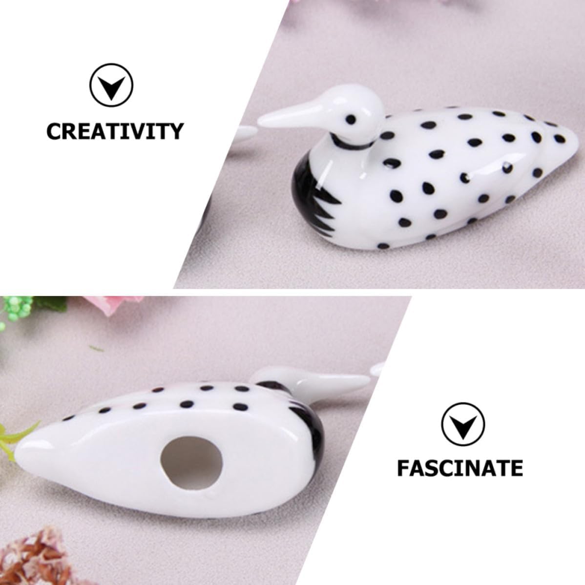 4pcs Ceramic Duck Chopstick Rest Holder for Spoon and Tableware
