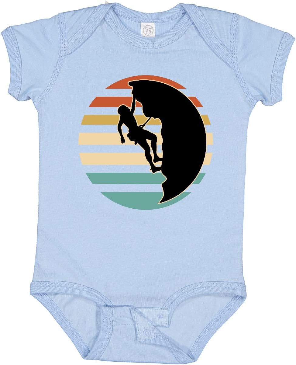 inktastic Rock Climbing Mountain Climber Silhouette Baby Bodysuit