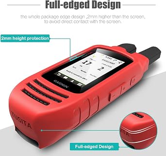 TUSITA Silicone Case Compatible with Garmin Rino 750 750T 755T - Red