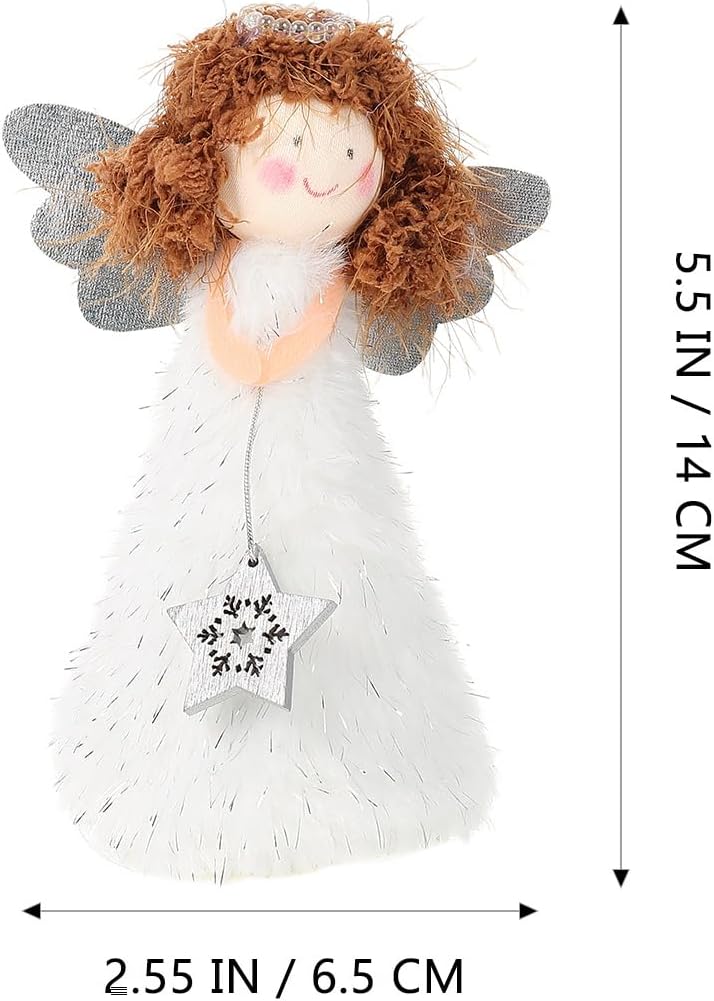 Little Angel Christmas Tree Topper - 5. 5 Inch Christmas Tree Topper Ornaments - Cute Plush Small Angel Treetop Figurine for MiniTree - Image 2