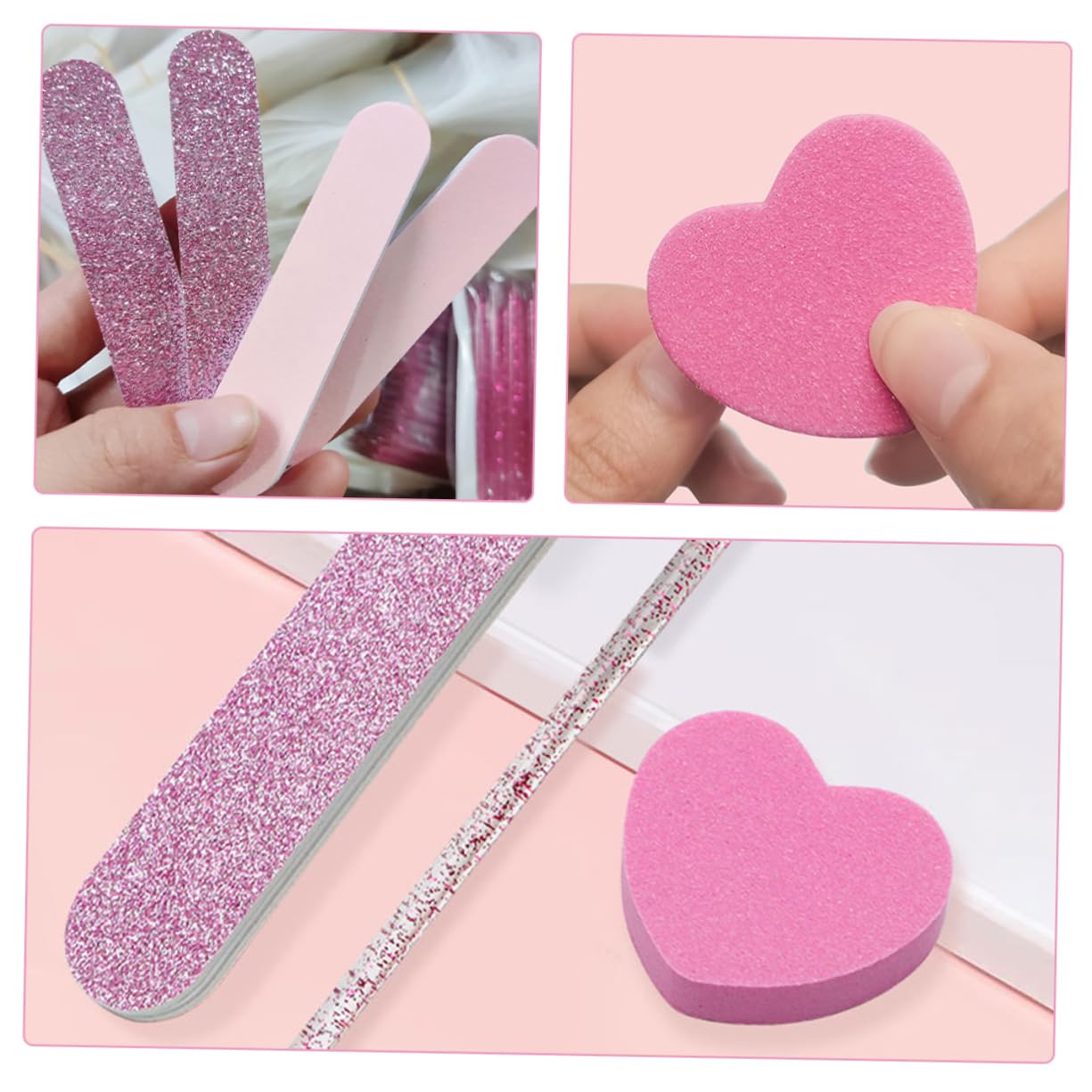 Healeved 100sets Kit Manicure Professionale Con Buffer Unghie Blocchi Lucidanti e Strisce Per Unghie Leggero e Compatto Per Uso Domestico e Salone