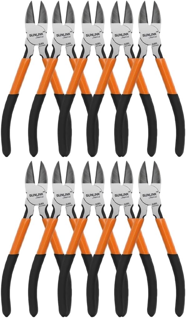 Wire Cutters,2 Pack, 6" Wire Cutter Set,Precision Flush Cutters,Ultra Sharp Spring Loaded Side Cutters,Zip Tie Cutter,Wire Snips Dikes For Jewelry Making & Crafting,Orange Black Handle