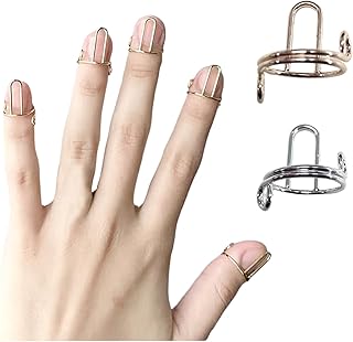 SHANPIN 20 Pcs Nail Rings, Reusable Nail Art Decoration, Adjustable Removable, Allowing People Who Are Inconvenient To Go To a Nail Salon To Experience Nail Decoration.