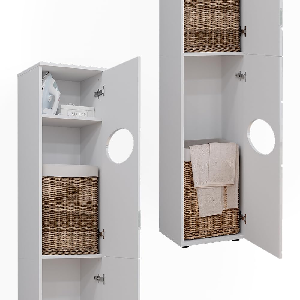 Vicco Wäscheschrank Irma, Weiß, 37.2 x 192 cm