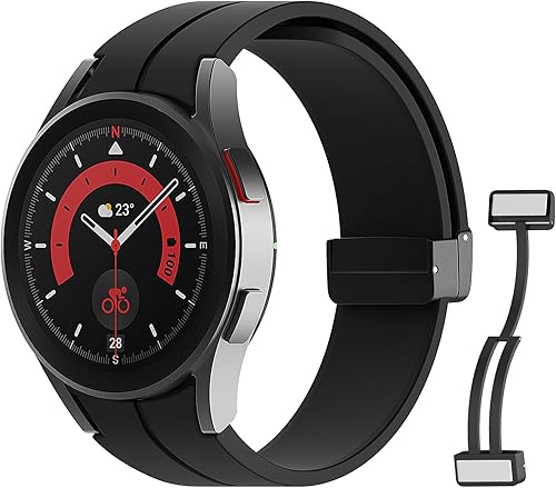 MoKo Correas compatibles con Samsung Galaxy Watch 7 FE 6 5 4 Band de 1.575 pulgadas, 1.732 pulgadas, Watch 6 Classic de 1.73 pulgadas y 1.772 Negro