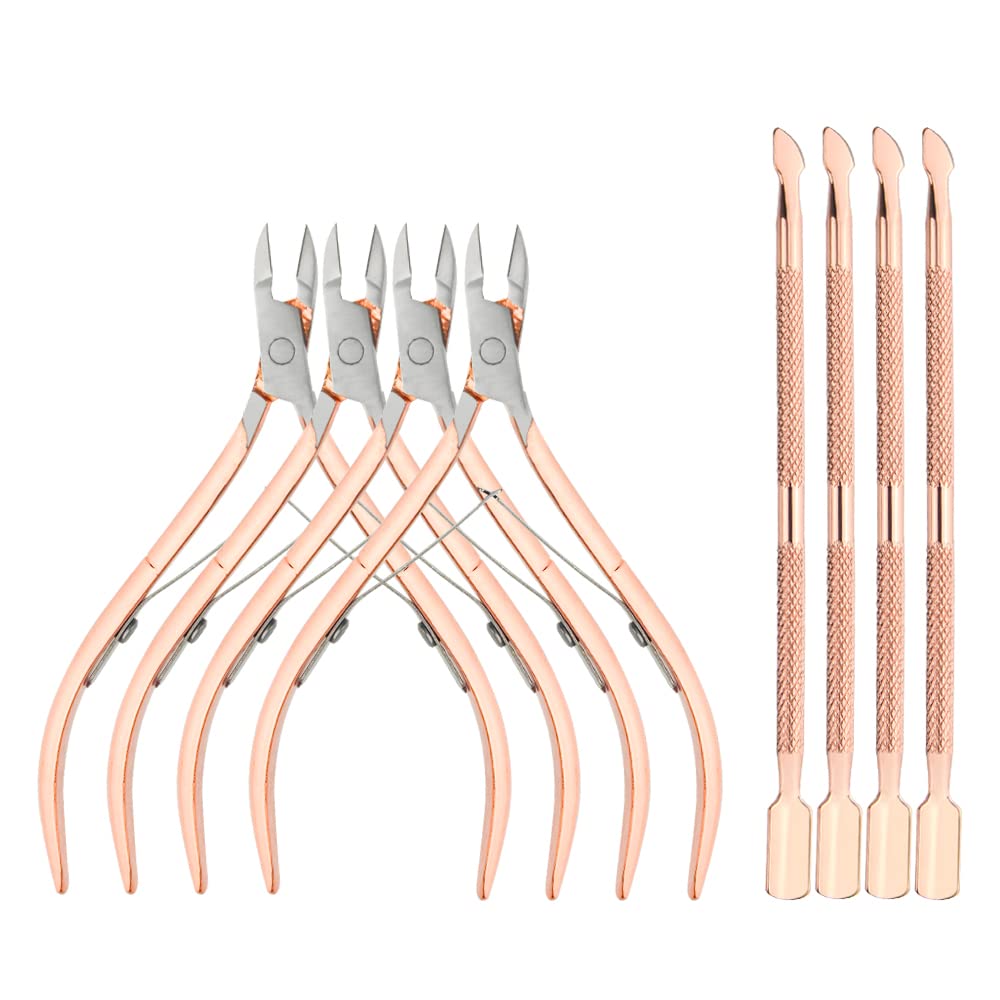 XINMEIWEN 8Pieces Cuticle Trimmer Cuticle Nipper Cuticle Remover Cuticle Cutter with Cuticle Pusher Stainless Steel Cuticle Cutter Clipper Nail Tools