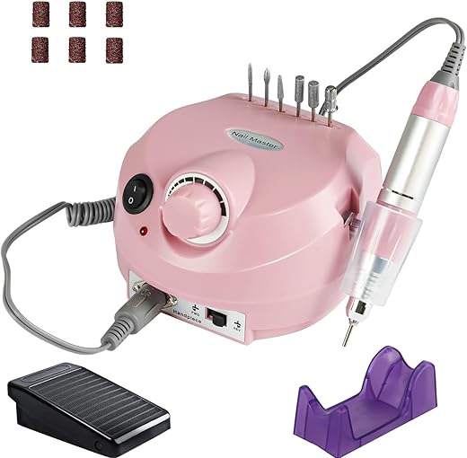 INOG Nail Drill for Acrylic Nails Professional 30000RPM Efile Nail Drill Machine Nail Polisher with 6 Drill Bits & 6 Sanding Bands Foot Pedal Nail Drills Professional Manicure…