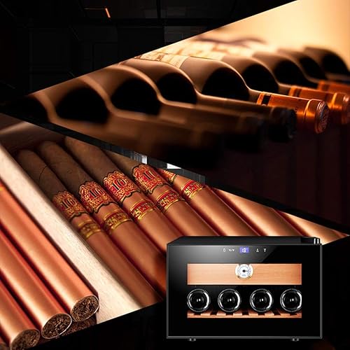 Miniatura 6 de Gabinete de puros Refrigerador Hidratante de Doble Núcleo Control de Temperatura Estante de madera de cedro Gabinete de vino de cigarros incorporado