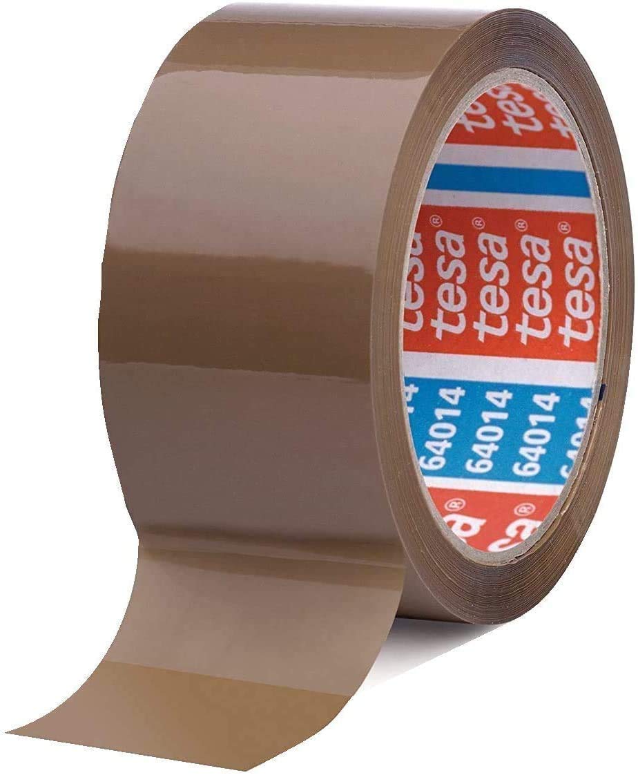 TESA 36 Rollen Klebeband Braun 64014 - Paketband 50mm x 66m - Paketklebeband leise abrollend - Packband PP + Gratis Tesafilm 57370 [15mm x 10m]