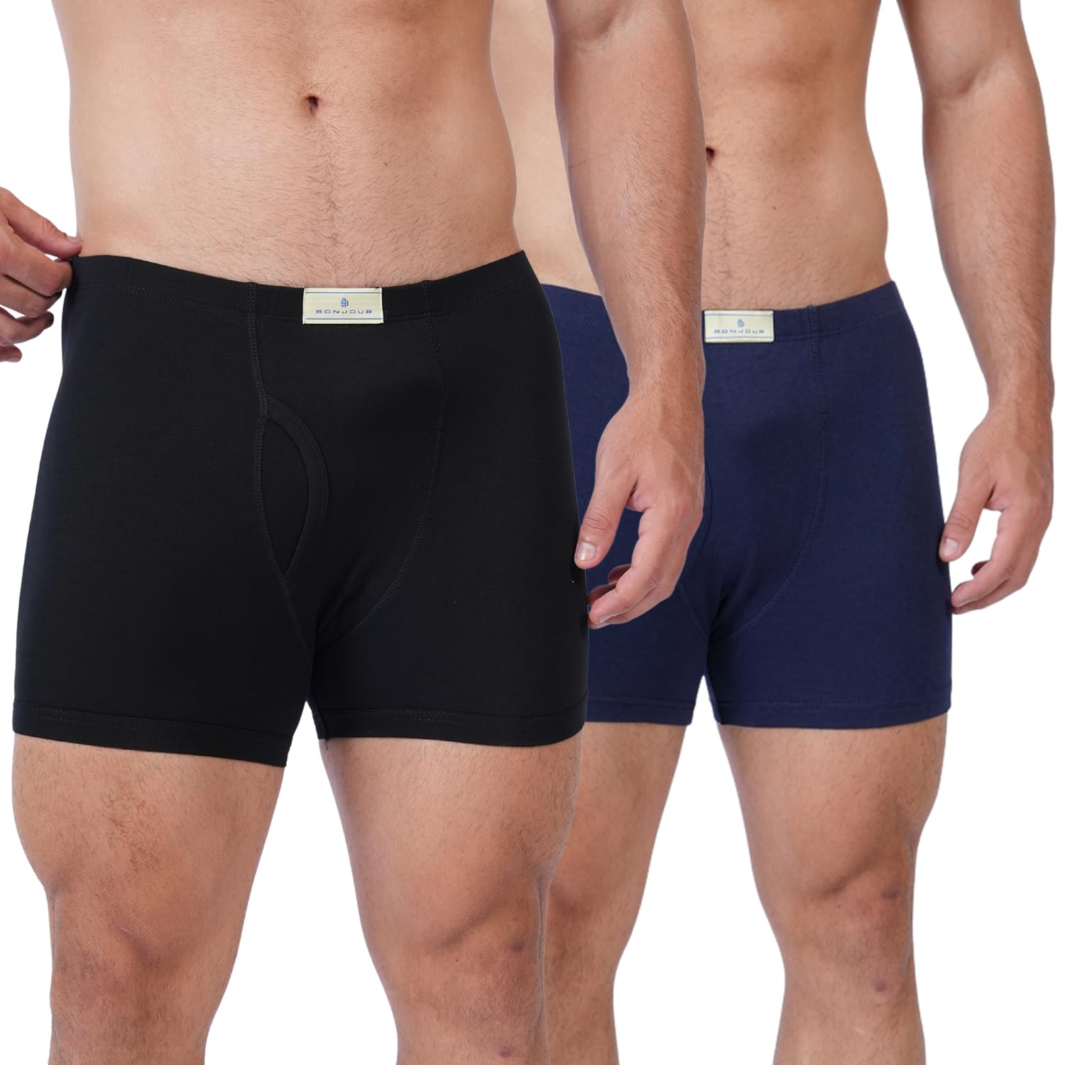 bonjour Mens Mid-Rise Cotton Trunks-Pack of 2-picture-55
