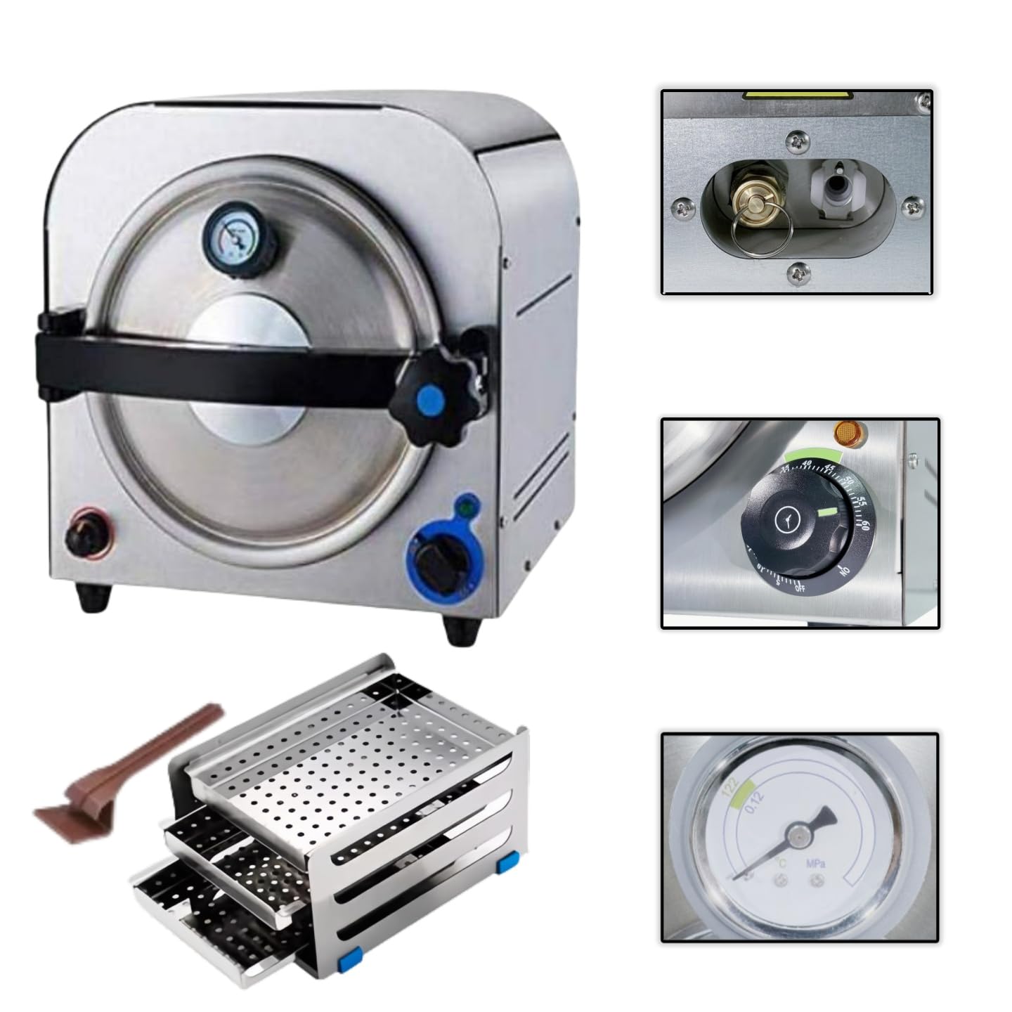 KANBUN Esterilizadores de Autoclave, máquina de Autoclave de Laboratorio 14L, esterilizante de esterilizador de 900 W esterilizadores de esterilización Autoclave, esterilizadores de Autoclave para