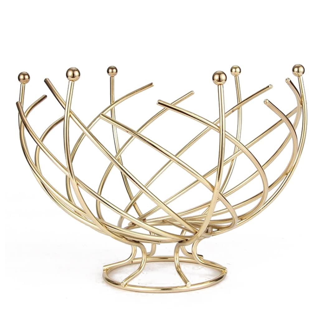 Cesta de Frutas de Estilo Moderno Tazón de fruta, bastidor de la cesta de frutas metálicas de encimera, plato de frutas creativas for pieza central de mesa for sala de estar, despensa, oro Plato Decor