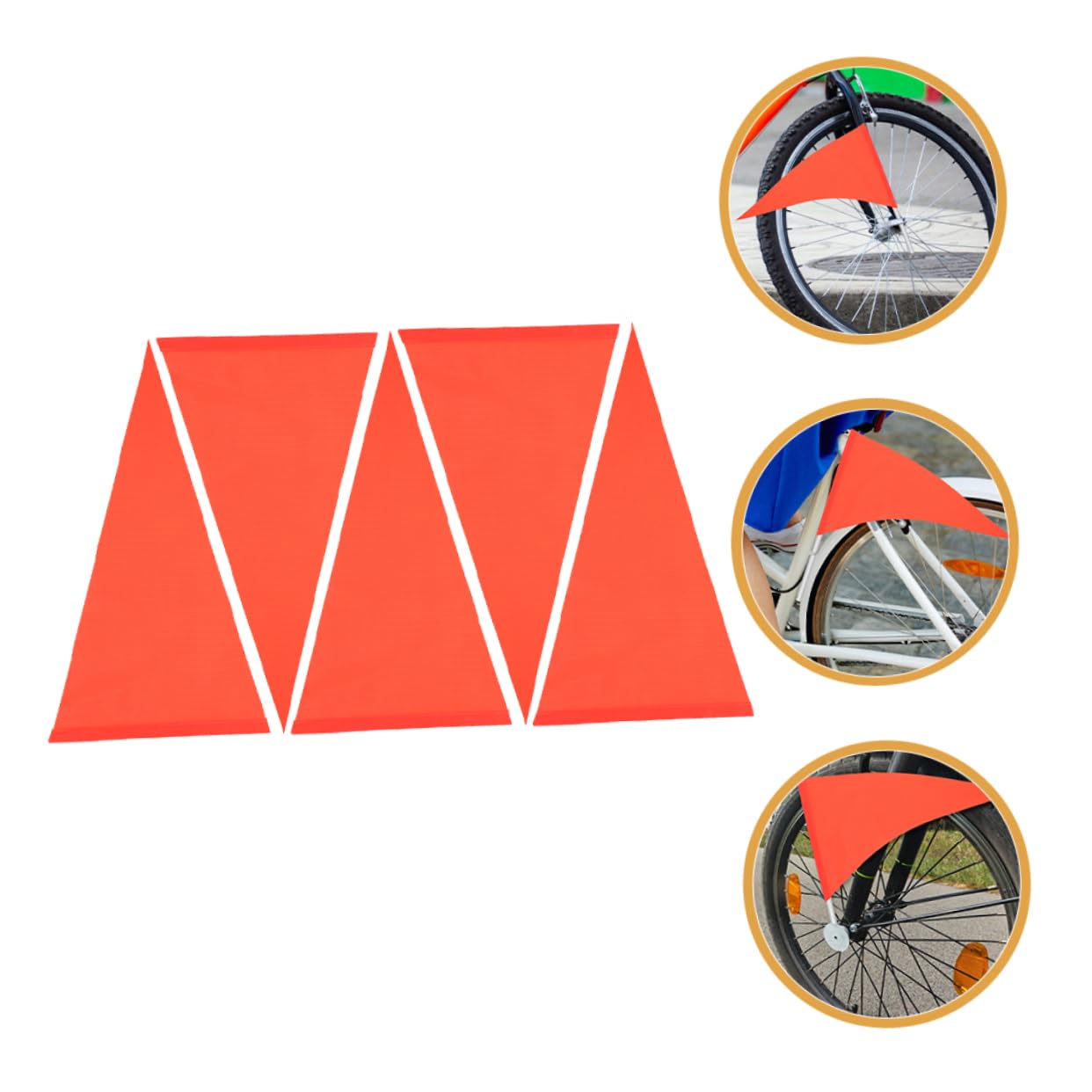 Toddmomy Banderín De Advertencia Seguridad Banderas De Bicicleta Bandera De Scooter Banderas De Advertencia para Bicicleta De Polivinilo Naranja 5 Piezas X 4