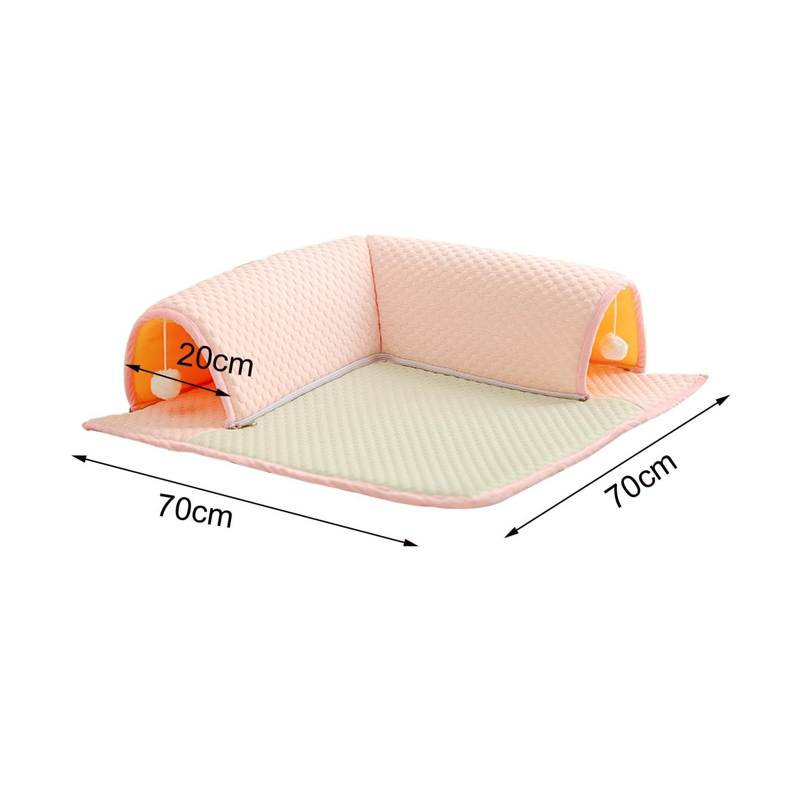 Cat Tunnel Cama Juguete Interactivo Centro de Actividades Felinas Lavable Portátil Adecuado para Gatos Y Pequeños Animales en Interiores Exteriores, Cuadrado y L