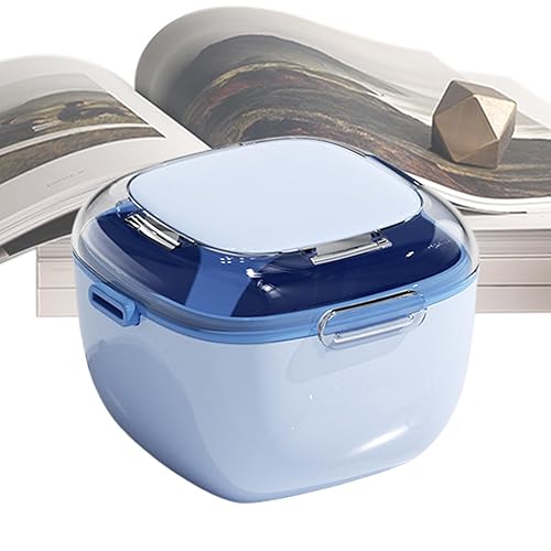 Estuche de baño para dentaduras postizas  Contenedor de retención de doble capa para taza de limpieza de dentaduras  Estuche portátil para