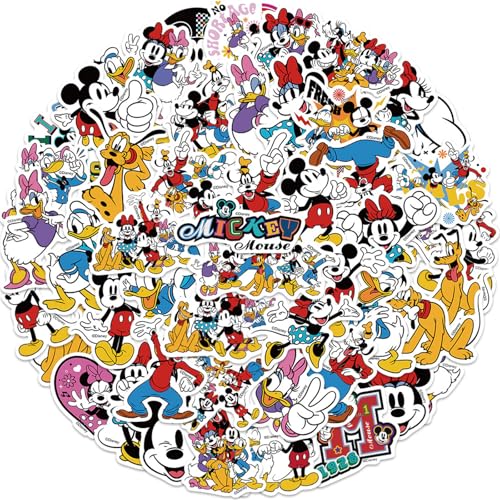 50pcs Cartoon Disney Mickey Mouse Stickers for Kids, Vinyl Waterproof Mickey Mouse & Friends Decal for Water Bottle Laptop Toy Sticker for DIY...