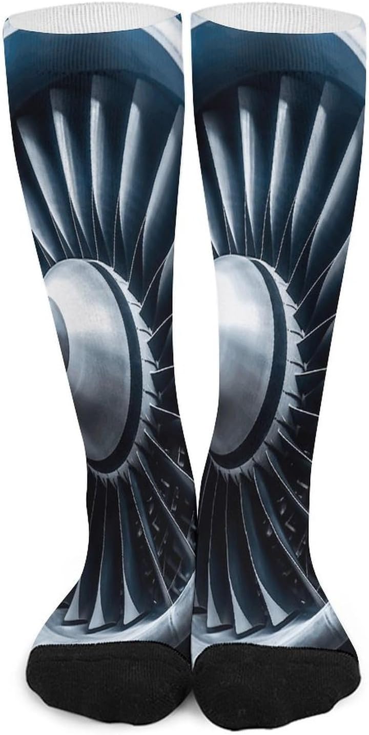 Jet Engine Compression Sock Circulation Support Socks Lightweight Knee High Tube Sock Over-The-Calf Sock for Adult