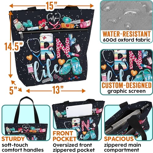 Bolso Tote Estético para Mujeres con Bolsillos miniatura 3